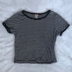 Mossimo Black-and-White Striped Crop Top